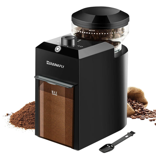 KIRAINAFLY Automatic Burr Mill Coffee Grinder Espresso