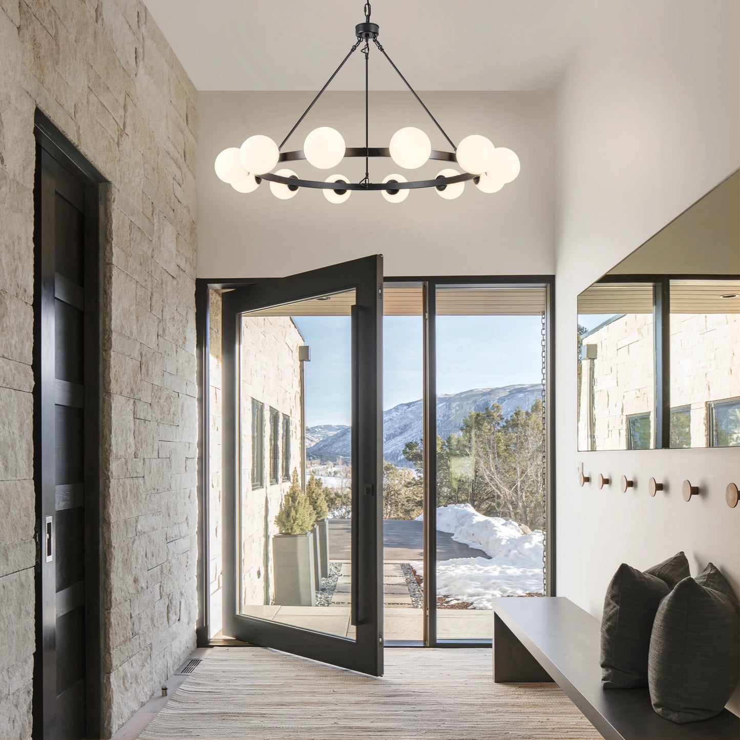 12 Light Wagon Wheel Chandelier Farmhouse Pendant Light