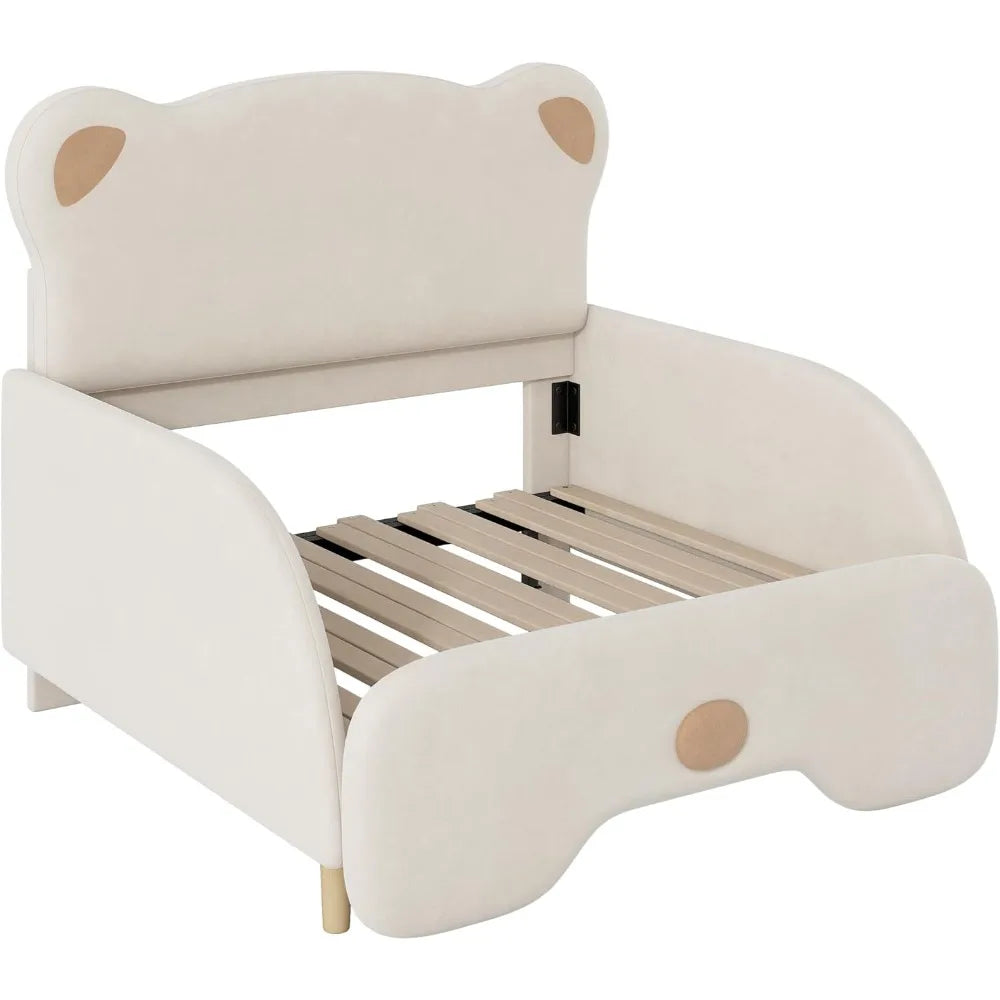 EAJNFAJK Extendable Daybed Sofa Bed With Bear Headboard