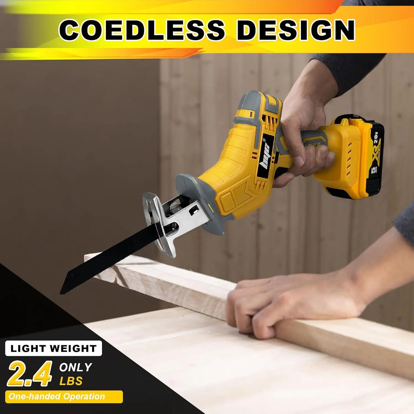 Hign-concerned Cordless Reciprocating Saw With Variable Speed And Eight Blades