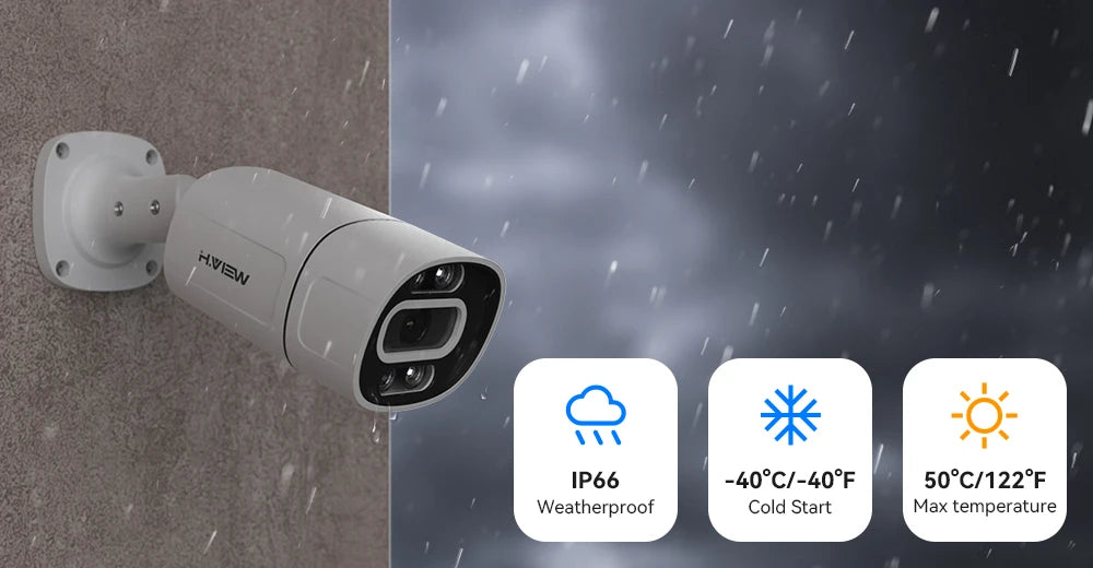 H.VIEW 4K 5MP 8MP PoE CCTV Security Camera System Kit