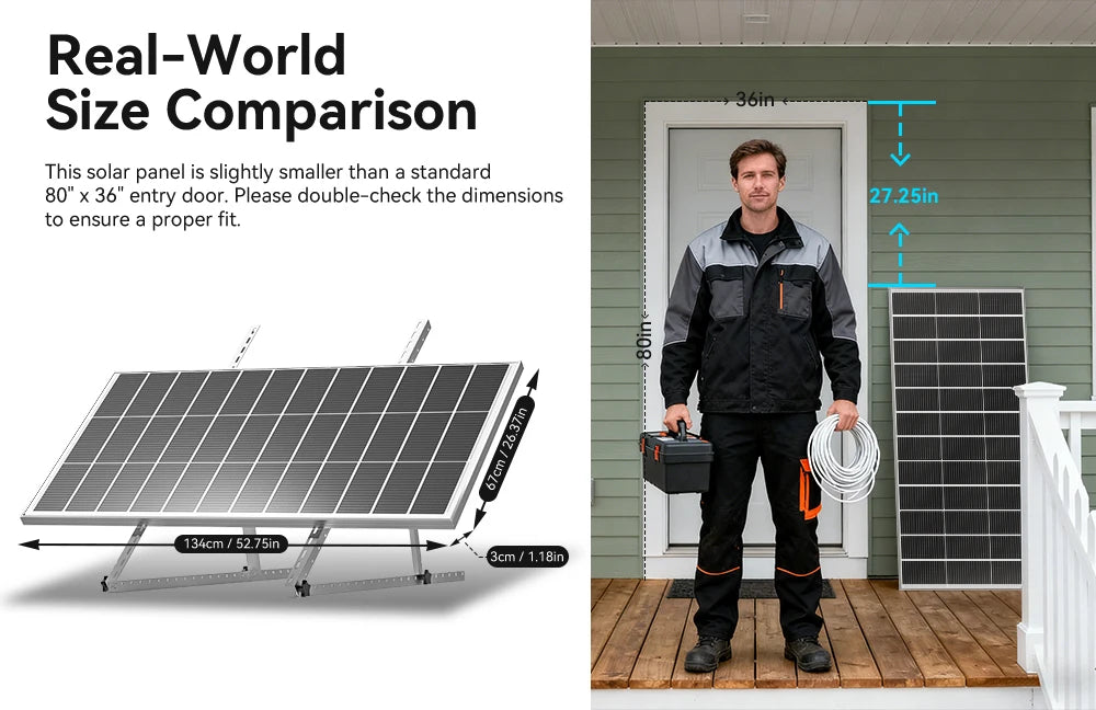 Rvpozwer 400W 12V Monocrystalline Solar Panel Off Grid