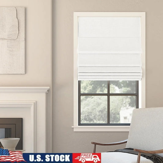 Hign-concerned Cordless Blackout Roman Shades Textured Fabric Noise Reduction