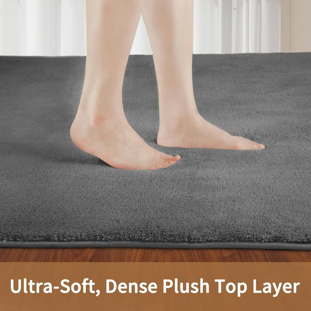 XMSJ Soft Fluffy Polyester Area Rug Non Slip Living Room