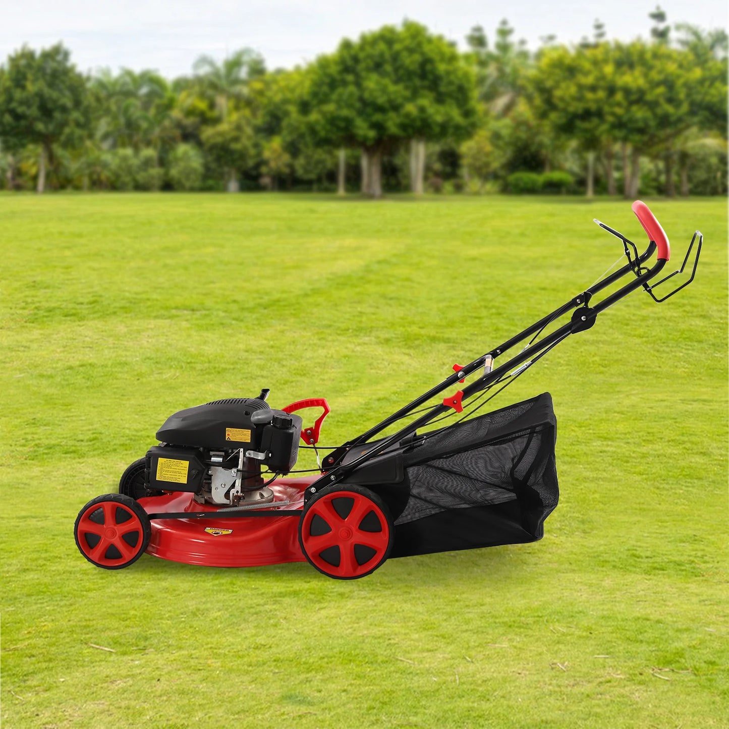 CNCEST 4 Stroke Petrol Lawn Mower 3 In 1 Self Propelled Bag