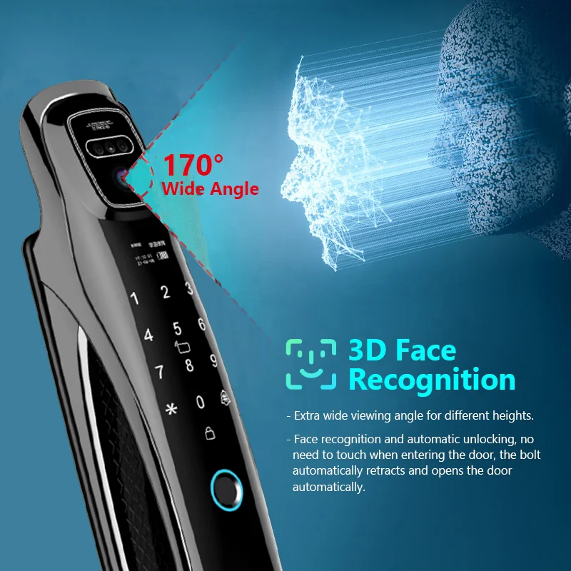 YKESDL WiFi Face Recognition Smart Door Lock With Camera