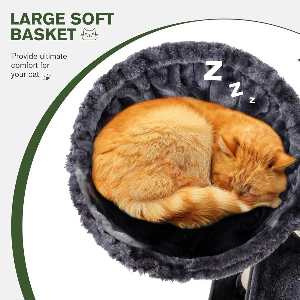 DAFIFY Three Level Cat Tree With Sisal Posts And Perches