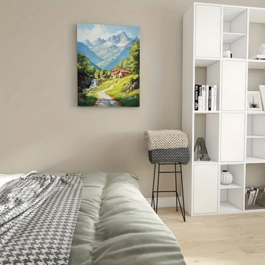 Hign-concerned Landscape Cottage Canvas Painting Home Decor