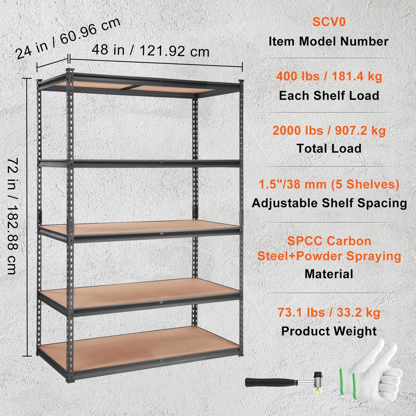 SucceBuy Heavy Duty Storage Shelving Unit Metal Rack