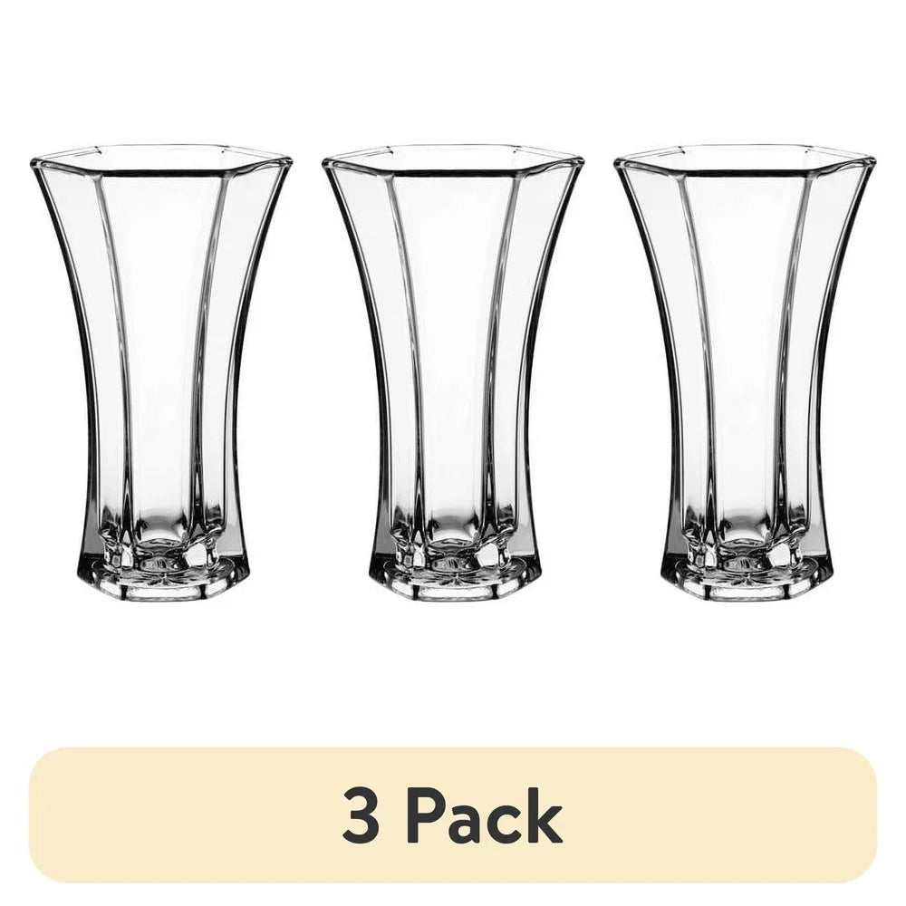 XMSJHignconcerned Clear Glass Paneled Vase Set of 3