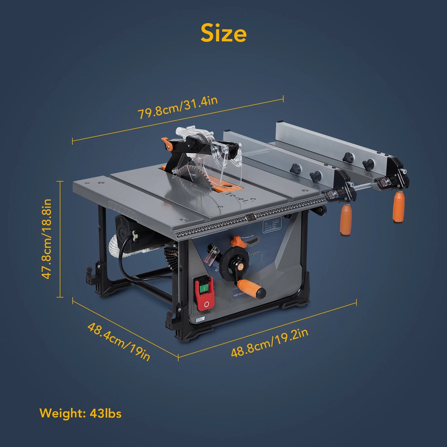 Hign-concerned Chemical Jobsite Table Saw for Woodworking