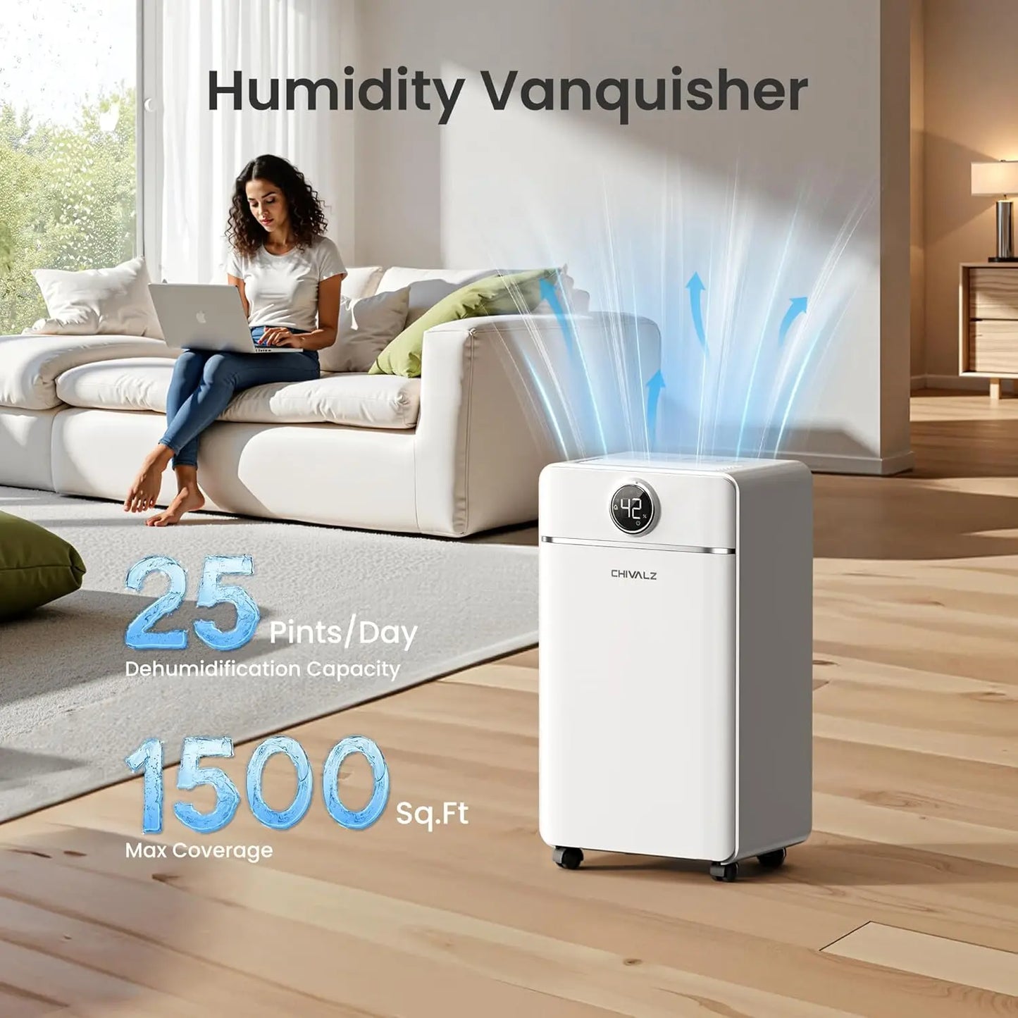 XMSJ Dehumidifier With Drain Hose For Basement Quiet Operation