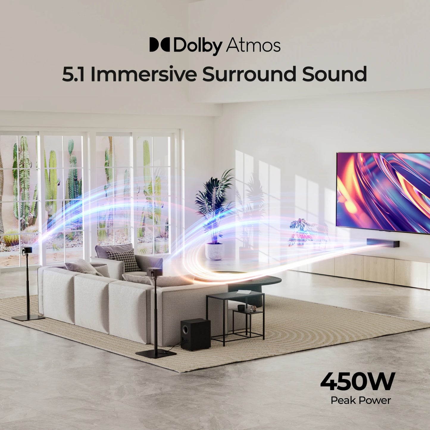 ULTIMEA 5.1 Channel Sound Bar With Dolby Atmos Subwoofer