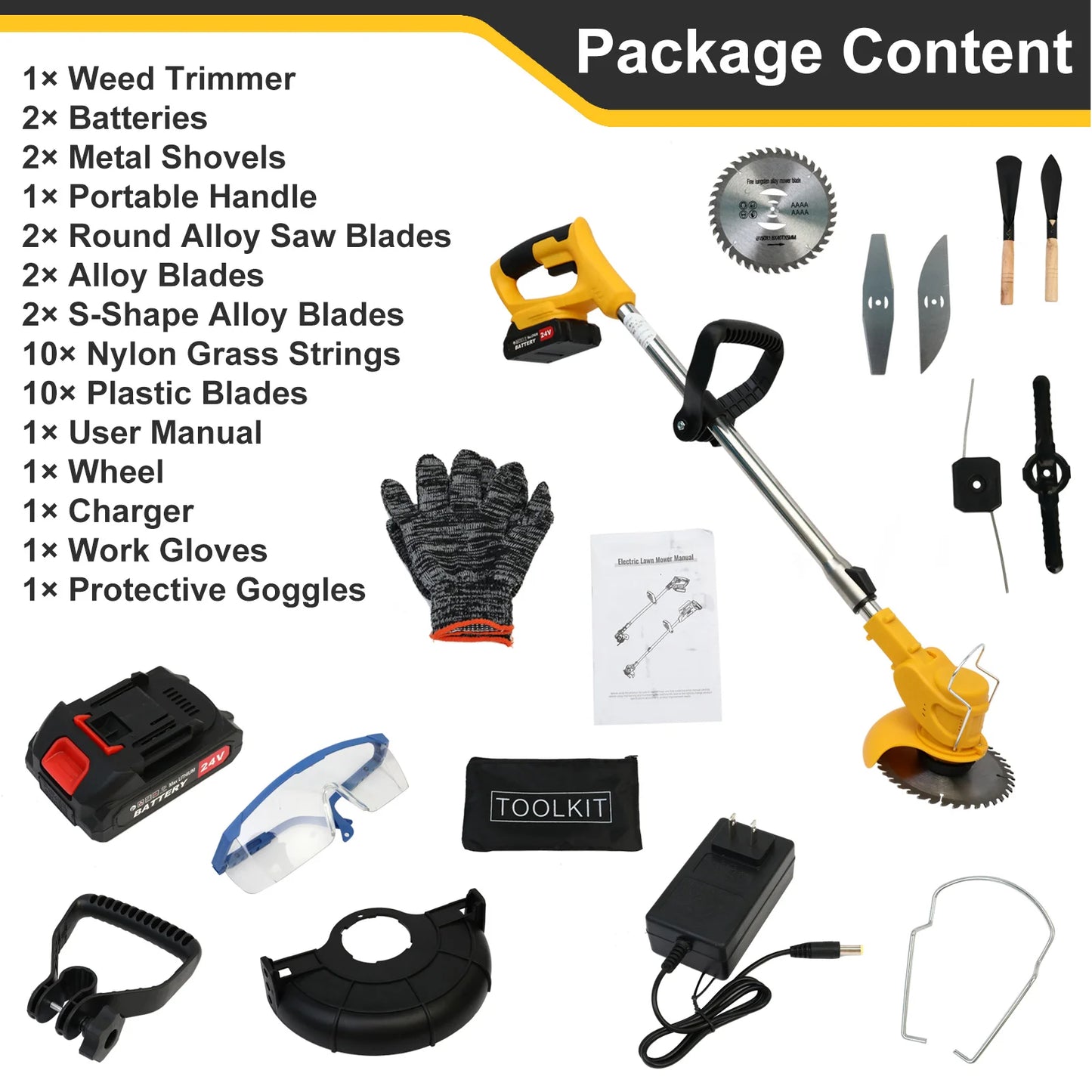 21V Cordless Grass Trimmer 3 In 1 Edger Brush Cutter