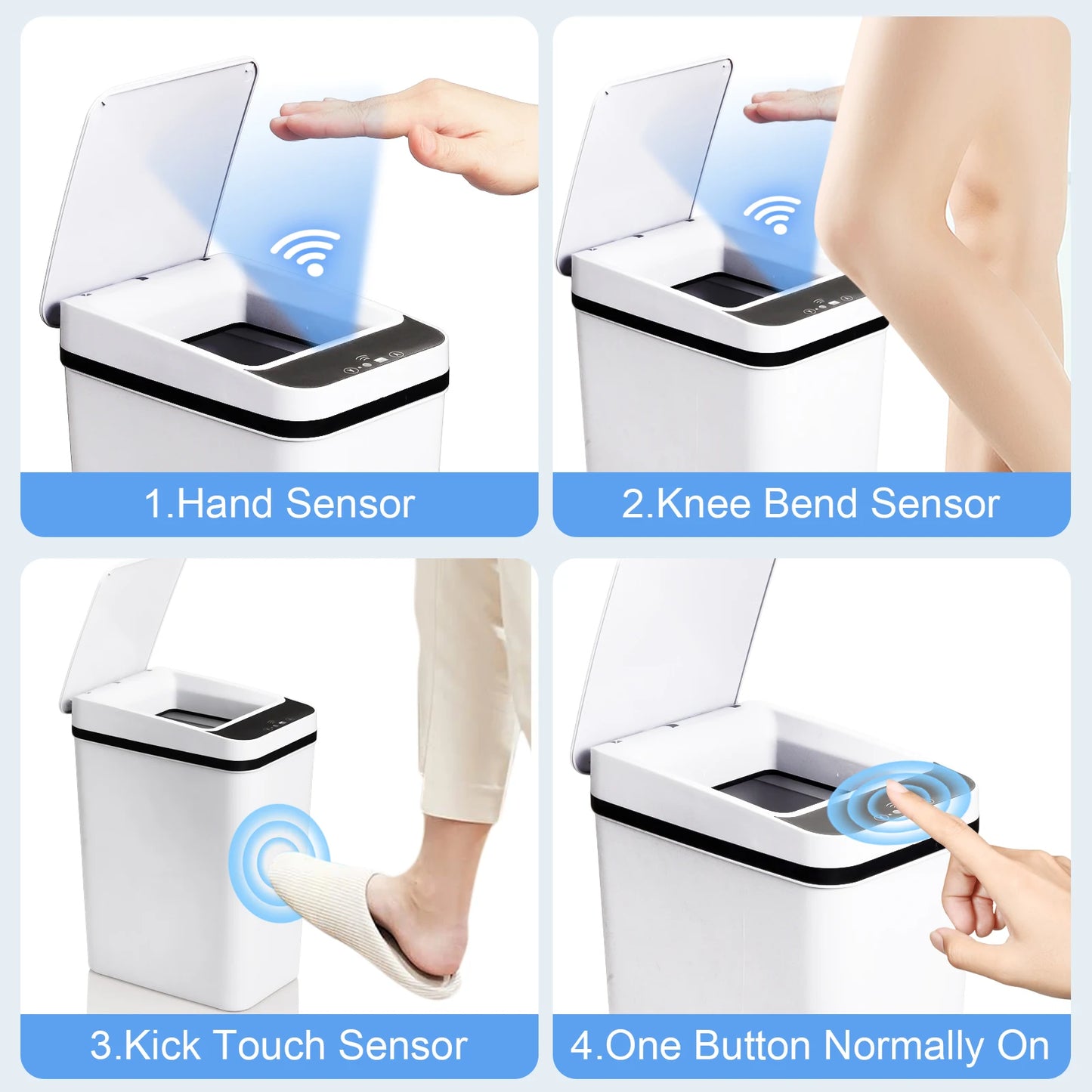 NONECN 2 Pack 12L Touchless Motion Sensor Trash Cans With Lid
