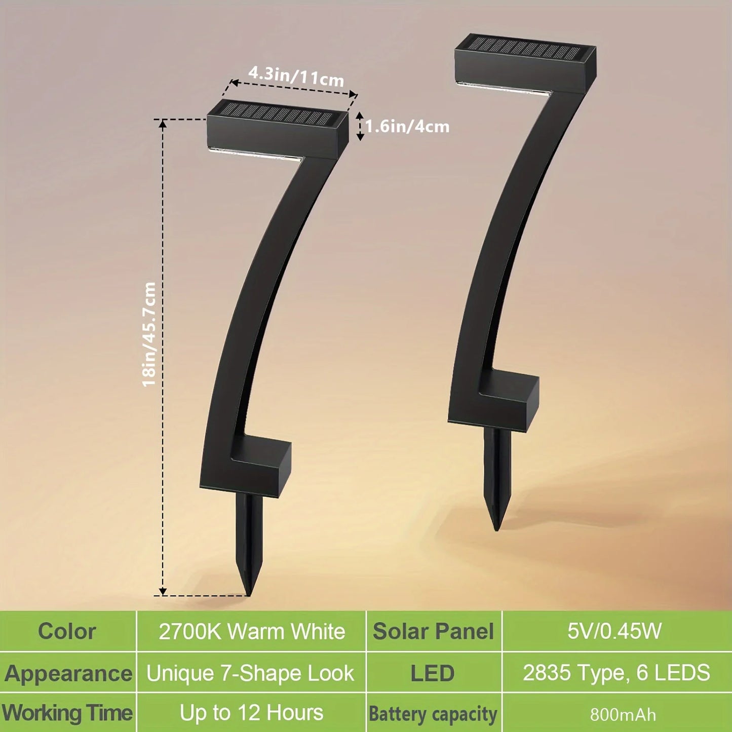 KPSTEK 6 Pack Solar Outdoor Lights LED Pathway Garden