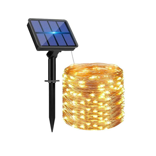 IRILUCN Solar LED String Lights Outdoor Garland Lamp