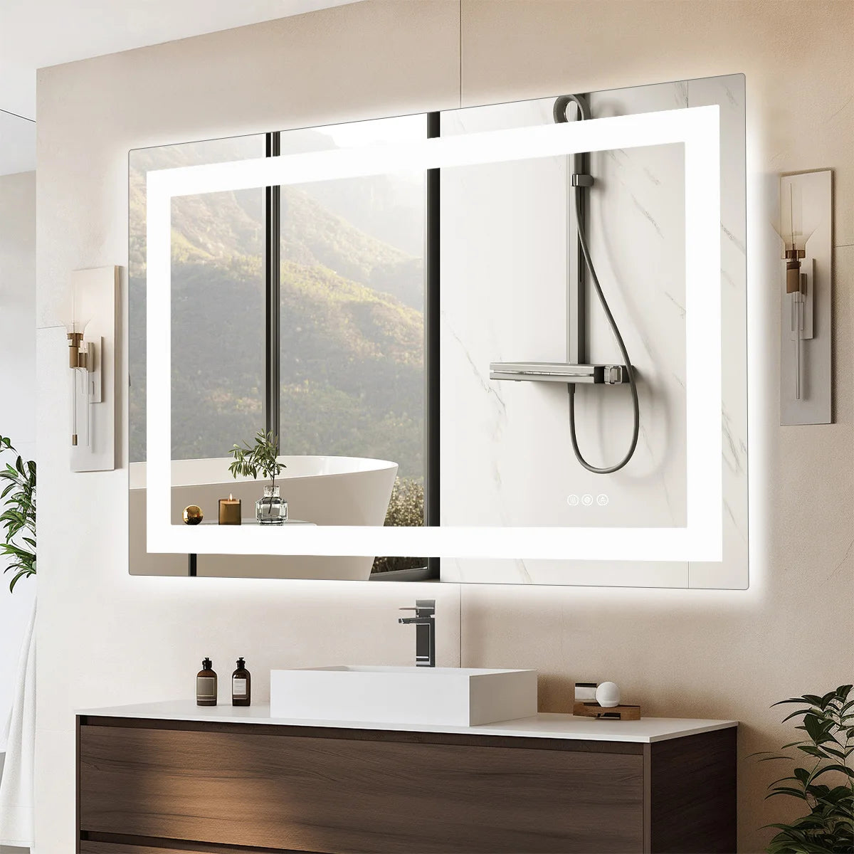 JHK LED Bathroom Vanity Mirror With Front Light And Backlit