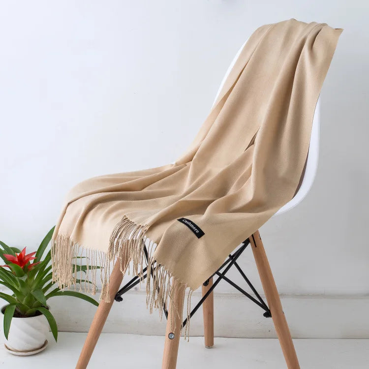 Sanmaihuacn Pashmina Scarf Cashmere Feel Headscarf Winter