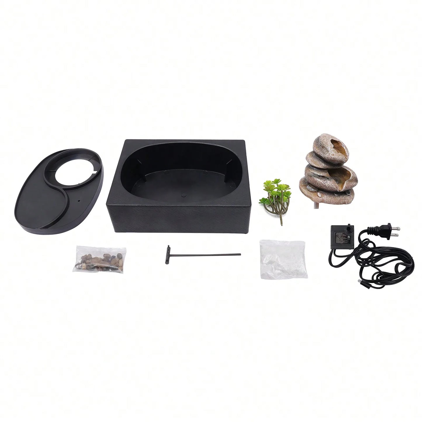 Hign Concerned Tabletop LED Waterfall Zen Fountain Bonsai