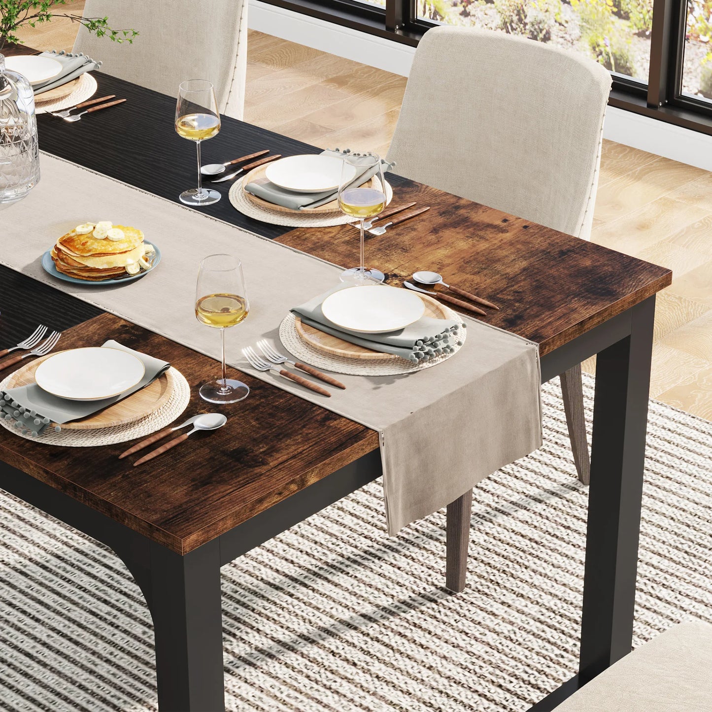 Tribesigns Industrial Dining Table for Dining Room