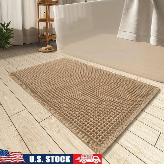 CN Fujian Upgraded Waffle Bath Mat Super Absorbent Non Slip