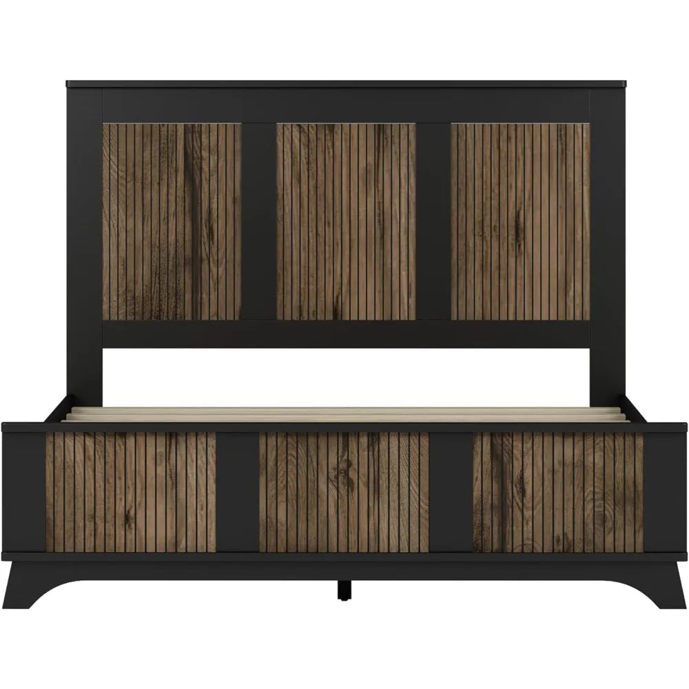 MKDK 4 Piece Bedroom Set Platform Bed Dresser Nightstands