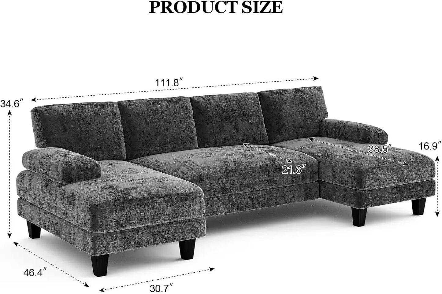 Txtin's U Shaped Sectional Sofa for Living Room Modern Furniture