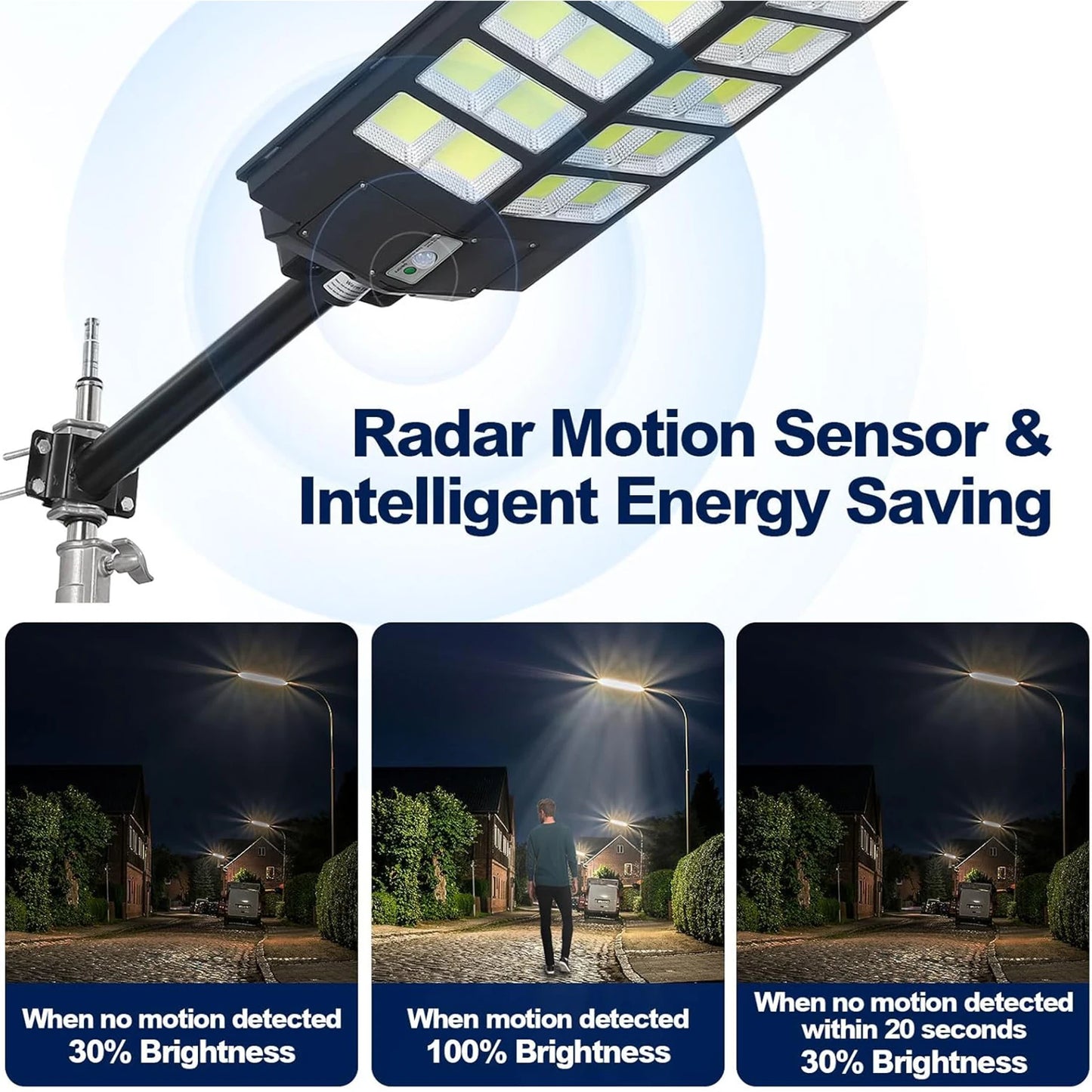 HiMISS 5000W Solar Street Light Parking IP67 Dusk to Dawn