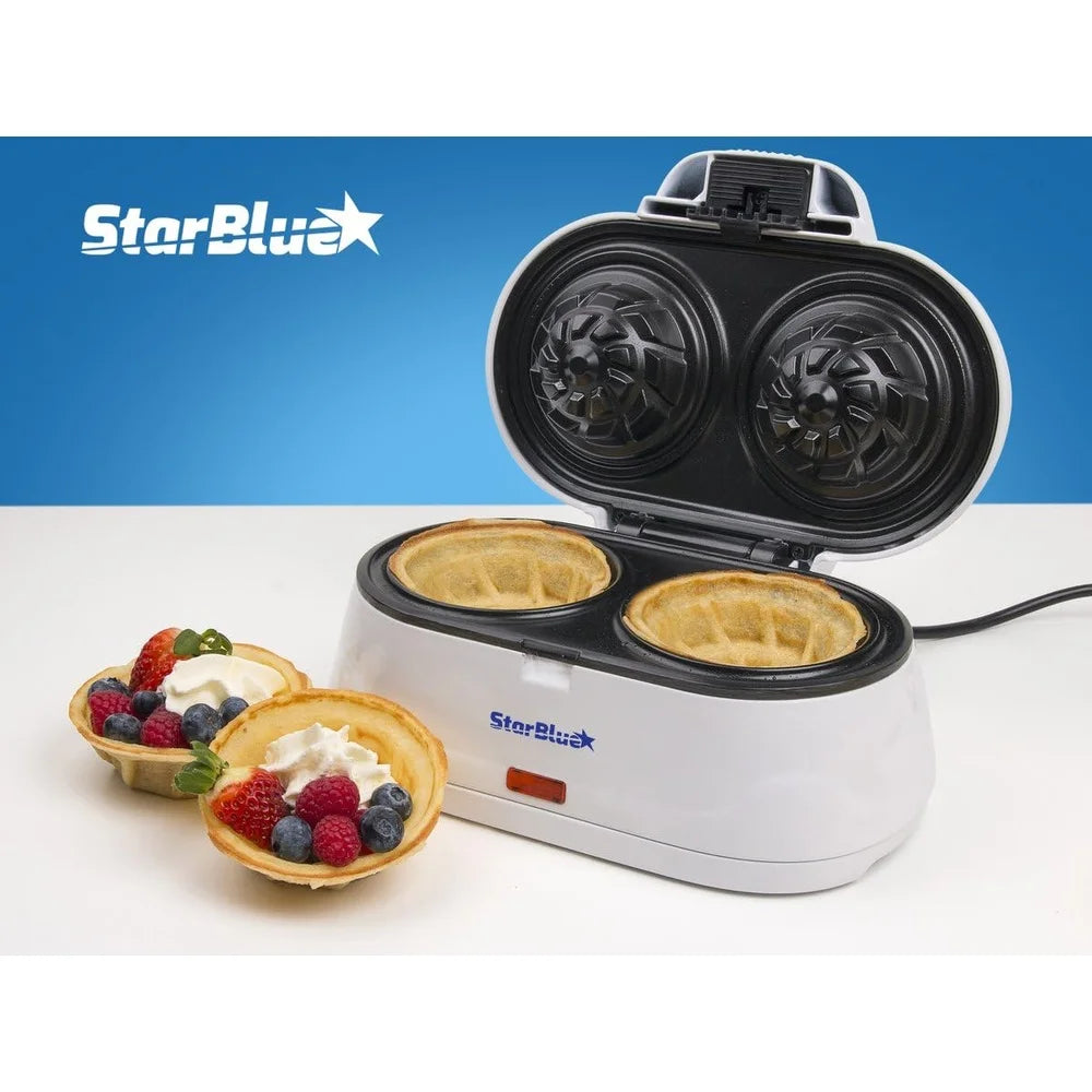 XMSJ Dual Waffle Bowl Maker Nonstick 110V Fast Cooking