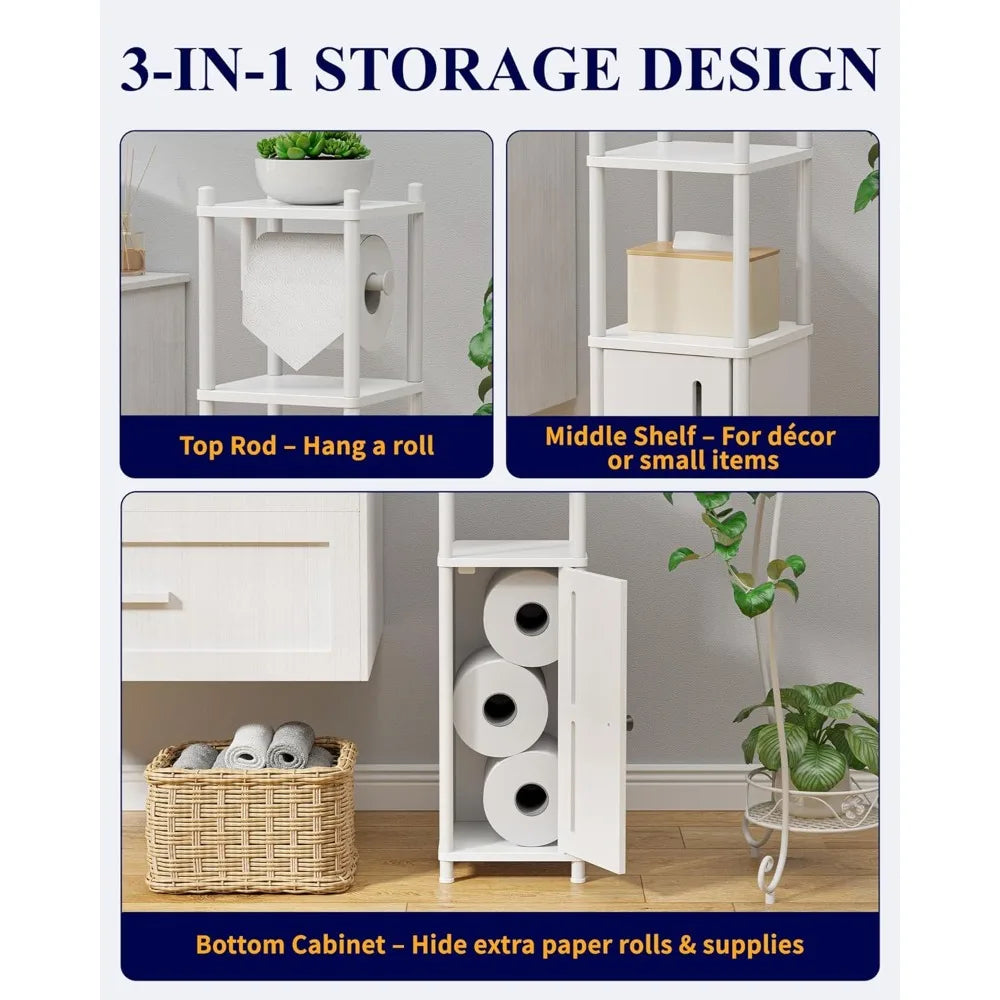 Hign-concerned Paper Holder Stand Compact Bathroom Storage
