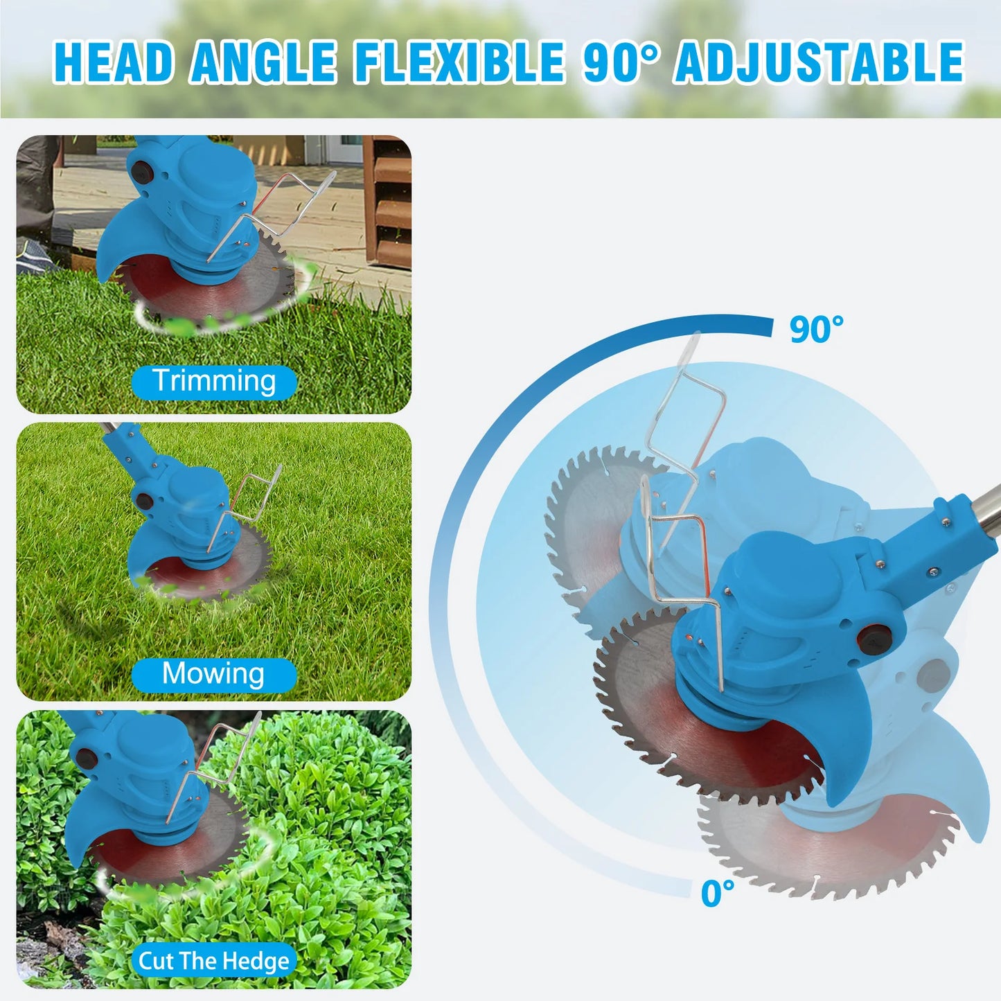 21V Cordless Grass Trimmer 3 In 1 Edger Brush Cutter