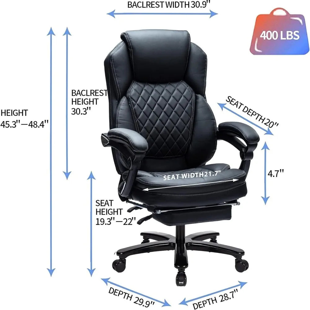 XUYUAN Big And Tall Ergonomic Office Chair With Footrest