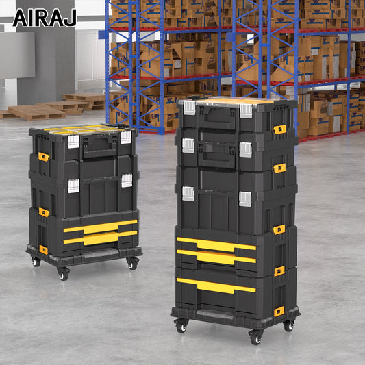AIRAJ Multifunctional Stackable Rolling Tool Storage Box