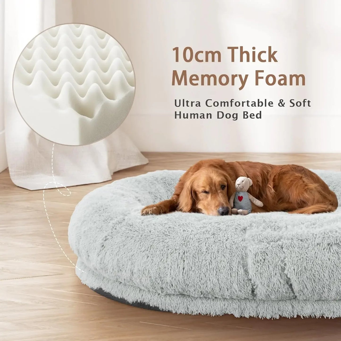 XMSJ Human Dog Bed Memory Foam Washable Premium Pet Bed