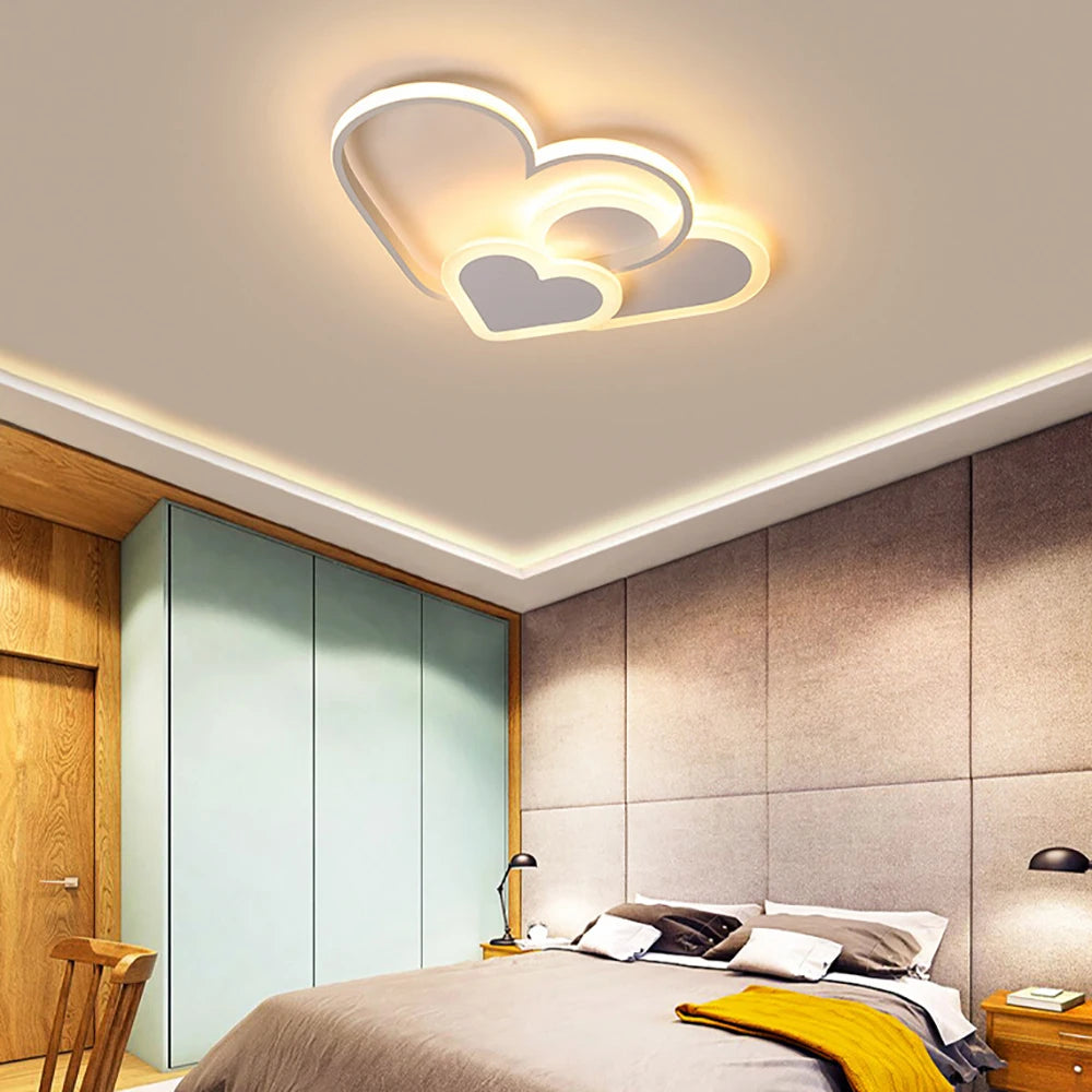 Modern LED Heart Shape Ceiling Light for Kids Room Decor