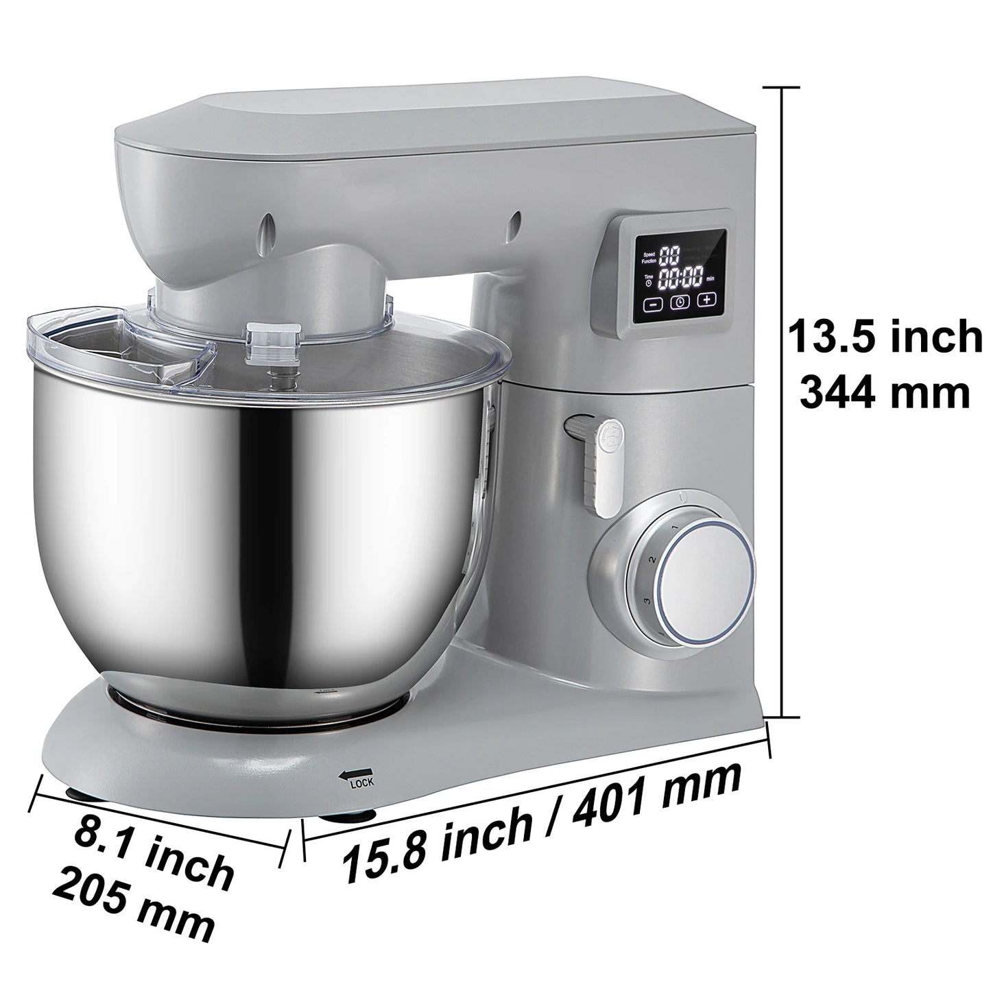 VEVOR 7.4 Qt 5 In 1 Stand Mixer With LCD Digital Screen