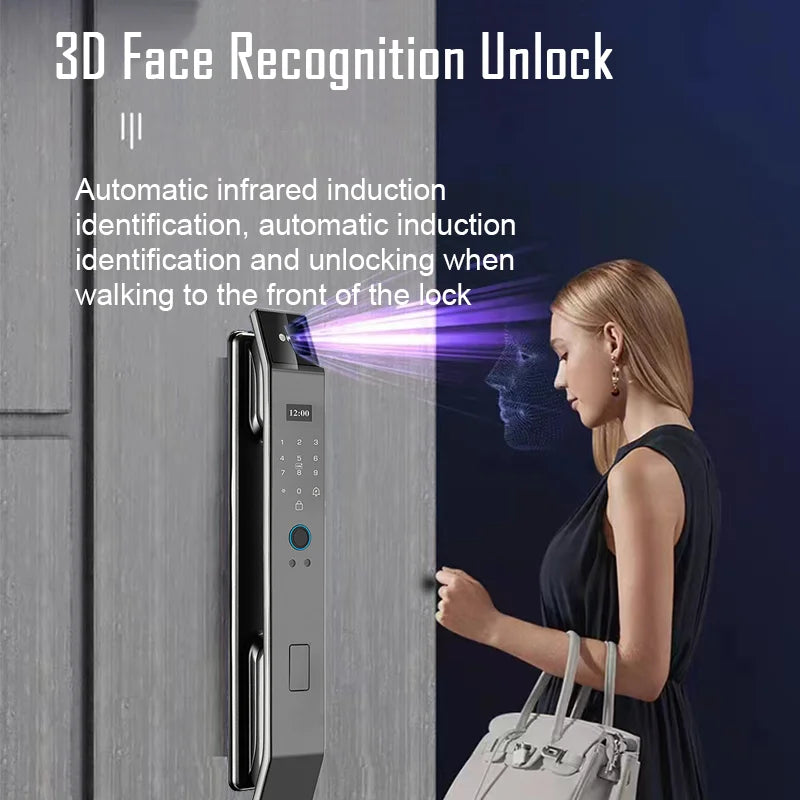YKESDL Smart Door Lock With 3D Face Recognition And Camera