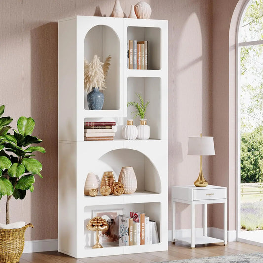 Little Tree Geometric Bookshelf Arched Bookcase Living Room