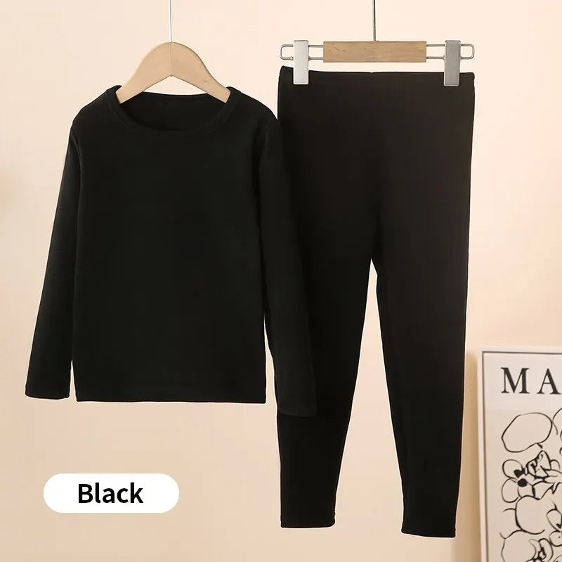NONECN 2 Piece Children's Thermal Underwear Set For Winter