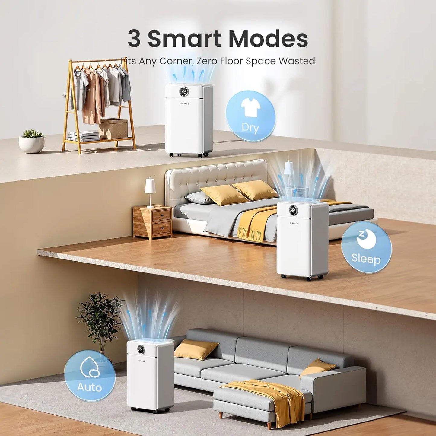 XMSJ Dehumidifier With Drain Hose For Basement Quiet Operation