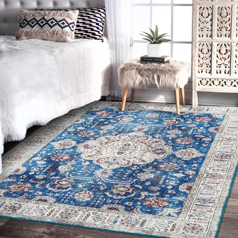 HobbyLane Washable Vintage Area Rug Non Slip Backing