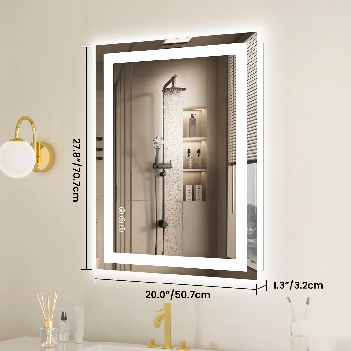 JHK LED Bathroom Vanity Mirror With Front Light And Backlit