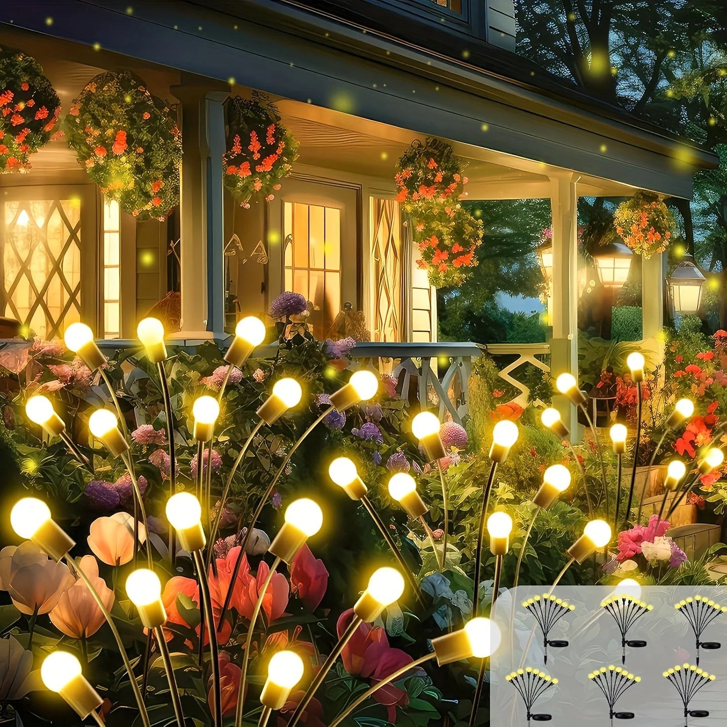 KPSTEK Swaying Solar Lights 32 LED Firefly Garden Decor