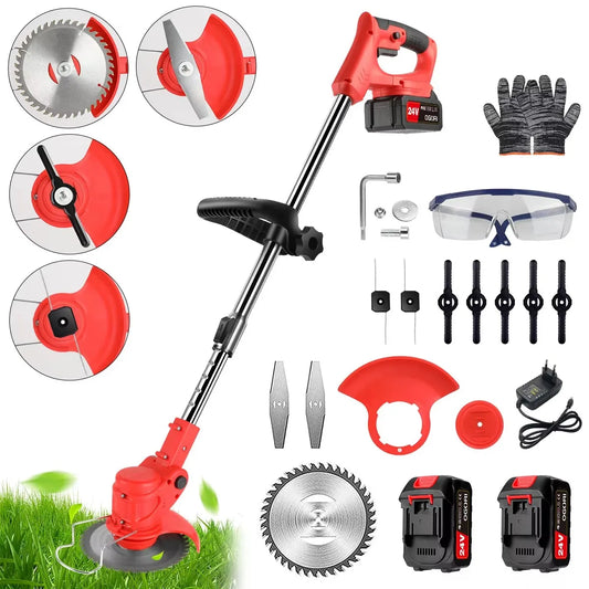 Cordless Electric Lawn Mower With Two Batteries For Home Use