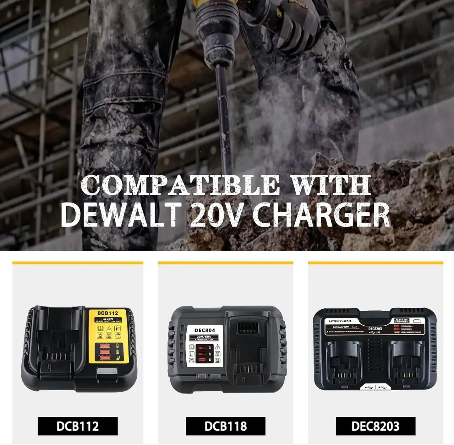 VANON 3Ah DCB201 LiIon Battery For Dewalt 20V Tools