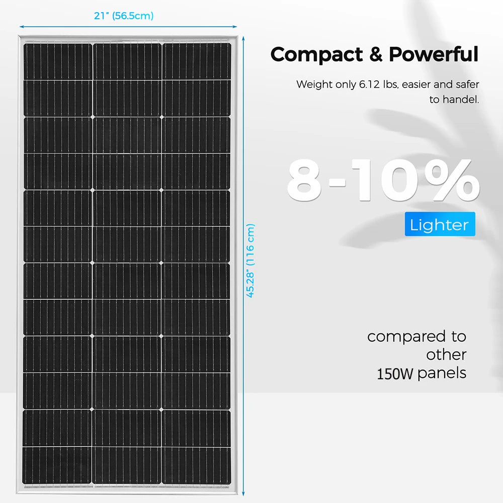 BOGUANG 150W 18V Solar Panel For Off Grid Battery Charging