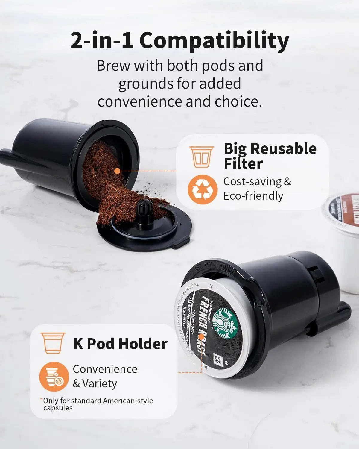 Iosn Hot and Iced Coffee Maker Single Serve for K Cup