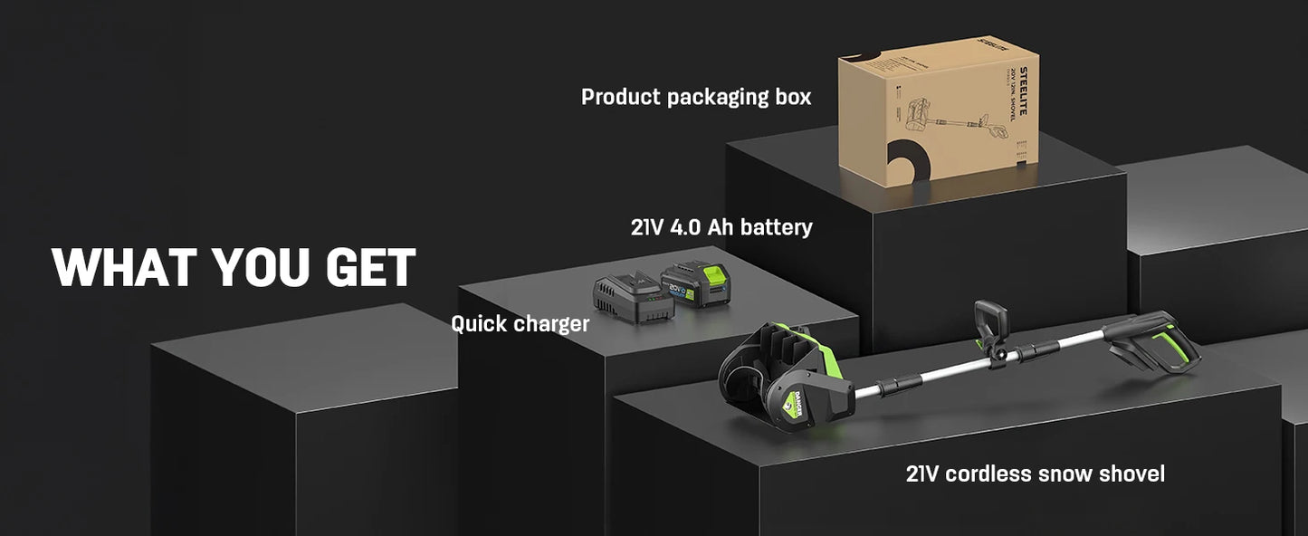 Deli 21V Cordless Snow Shovel With 4Ah Battery Performance
