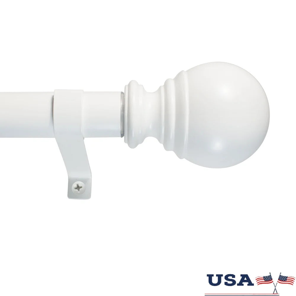 XMSJ Adjustable Curtain Rod Set With Ball Finials Mounting